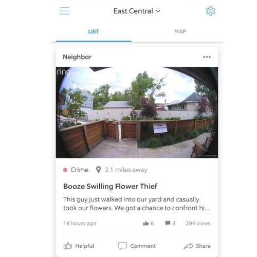 Screenshot from Ring Neighbors app