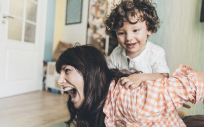 child and nanny playing