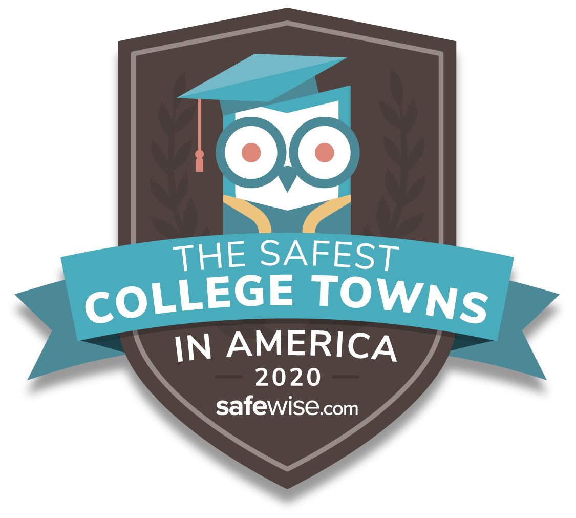 safest college towns badge 2020