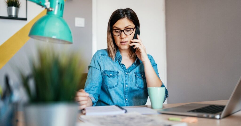 woman talking on phone