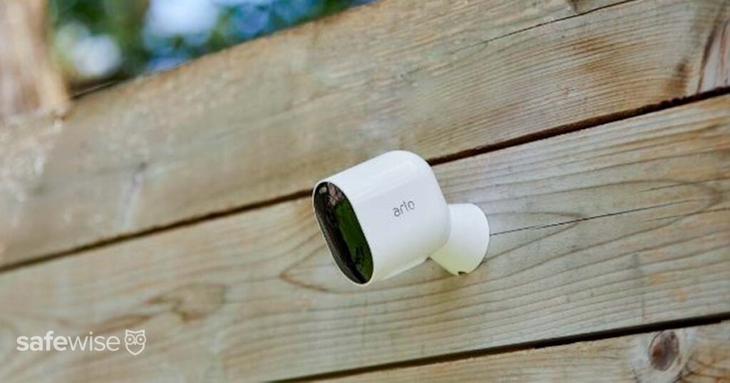 Arlo camera installed on fence