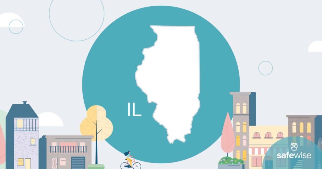 illustration with illinois state outline