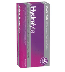 hydration tablets in a purple packet