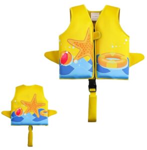 yellow and blue coloured children's life jacket