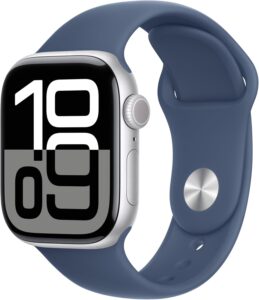 apple watch 10 with a blue band