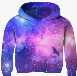 Colourful purple and blue galaxy jumper for children