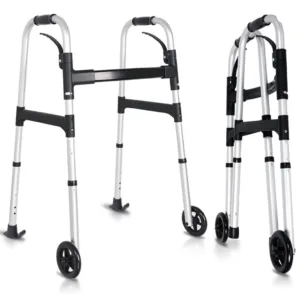 silver and black walking frame