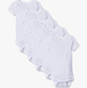 5 x white short sleeved onesies for babies