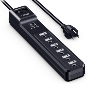 Amazon Basics Rectangular 6-Outlet Surge Protector Power Strip