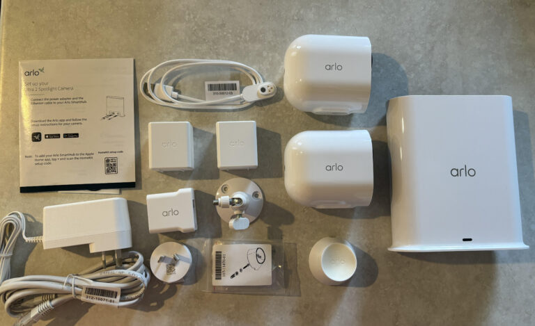 Arlo security system equipment out of the box