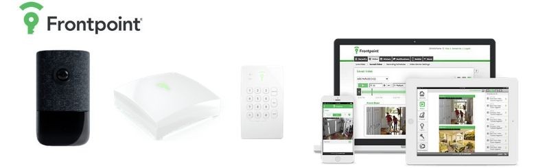 Frontpoint indoor camera, hub, keypad, and mobile app