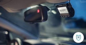 dash cam mounted on front car window